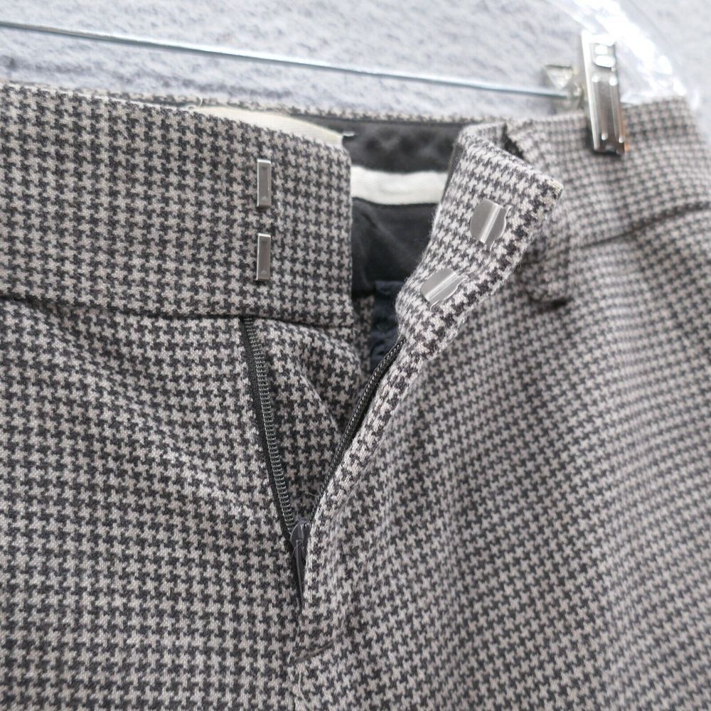Alice Olivia Womens Wide Leg Wool Trouser Pants 2 Beige Brown Houndstooth Career - Picture 4 of 13